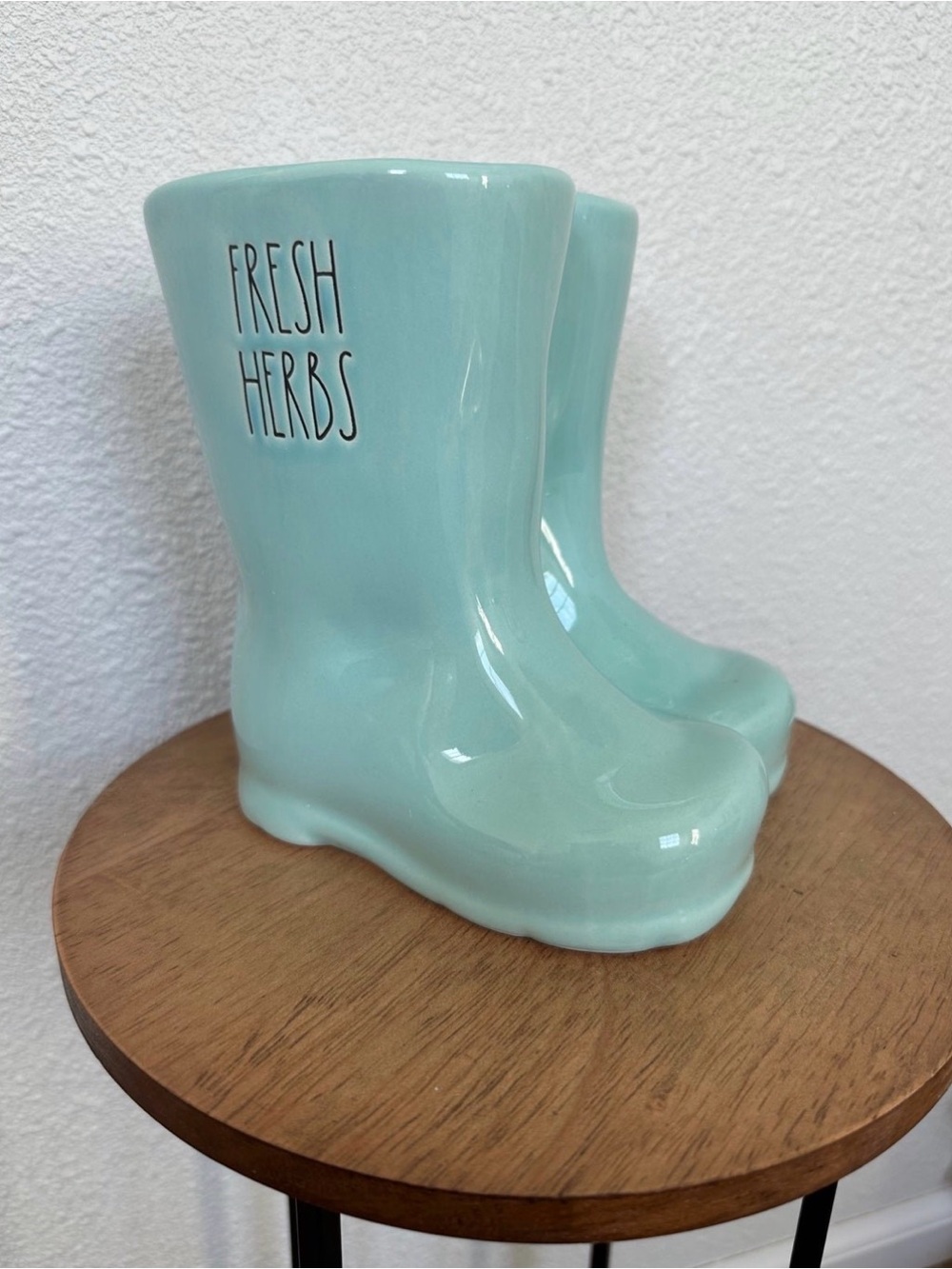 Rae Dunn Blue “Fresh Herbs” Boots Rainboot Planter Pot or Vase New/Unused
